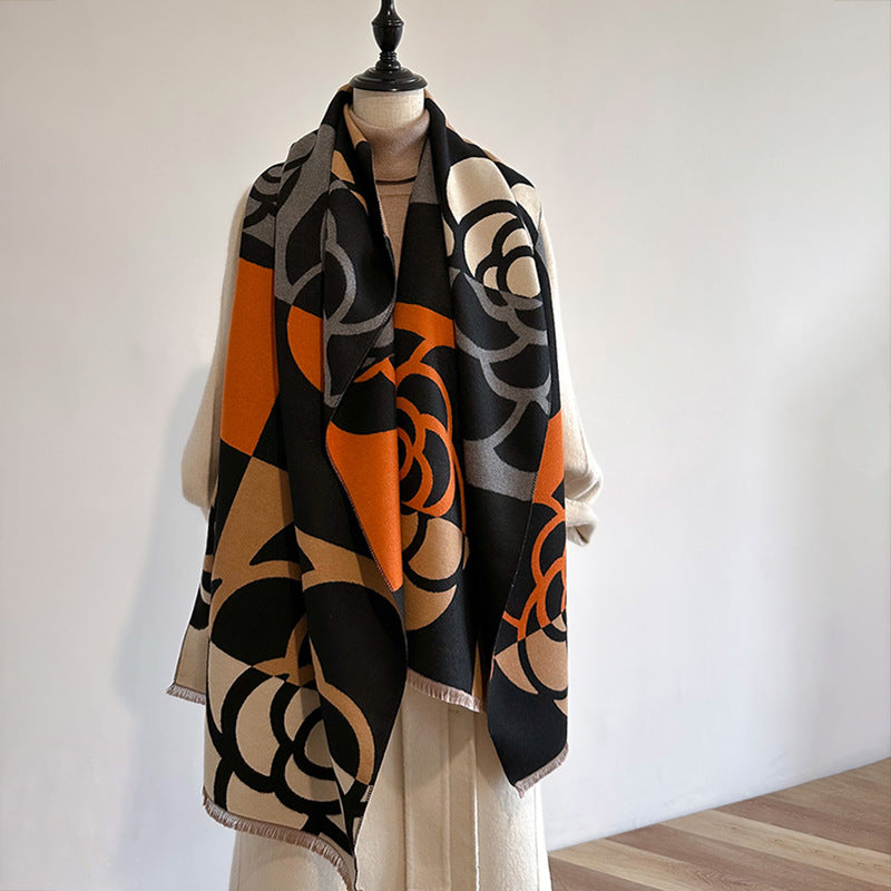 Thickened versatile long scarf double-sided shawl 1025082213