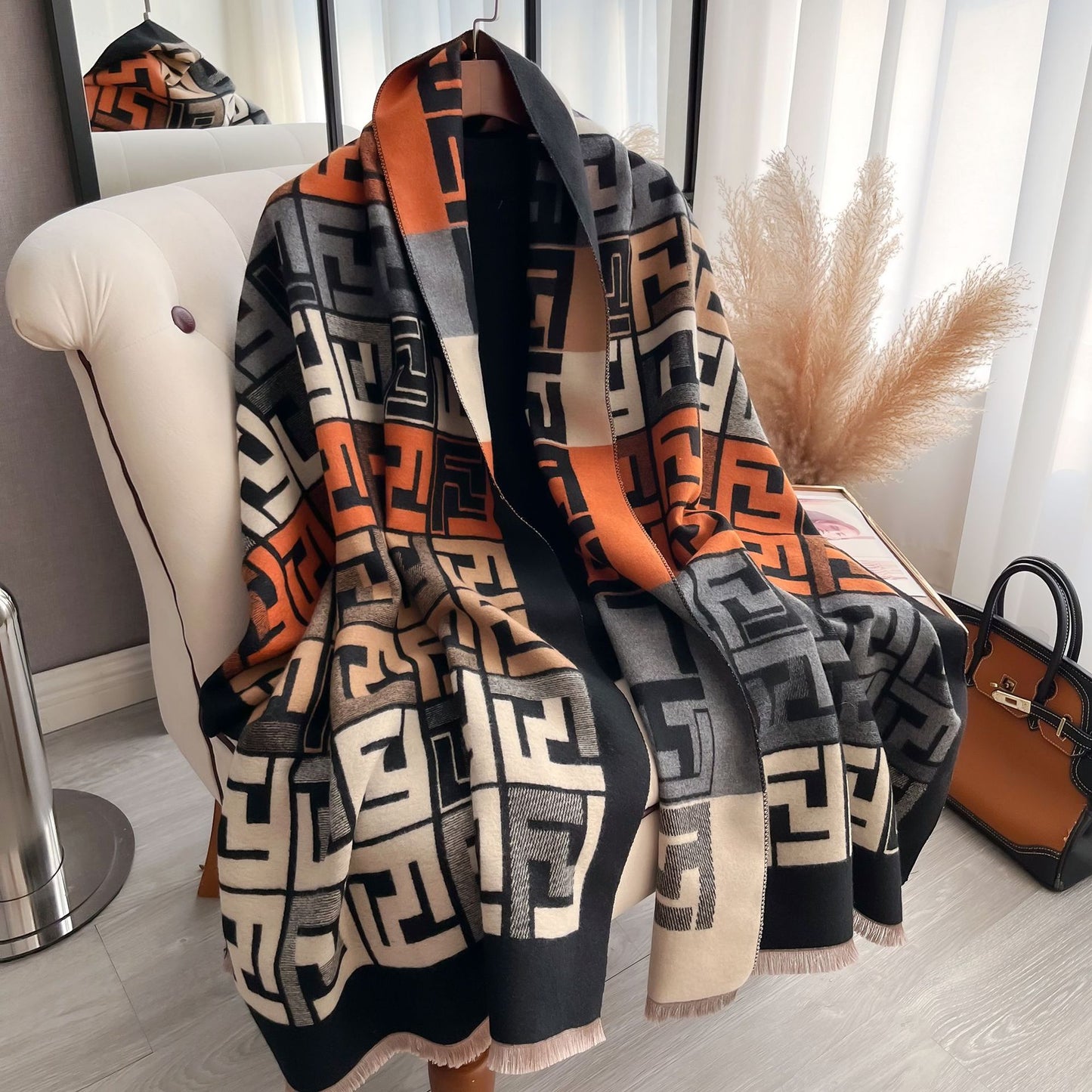 Thickened versatile long scarf double-sided shawl 1025082212