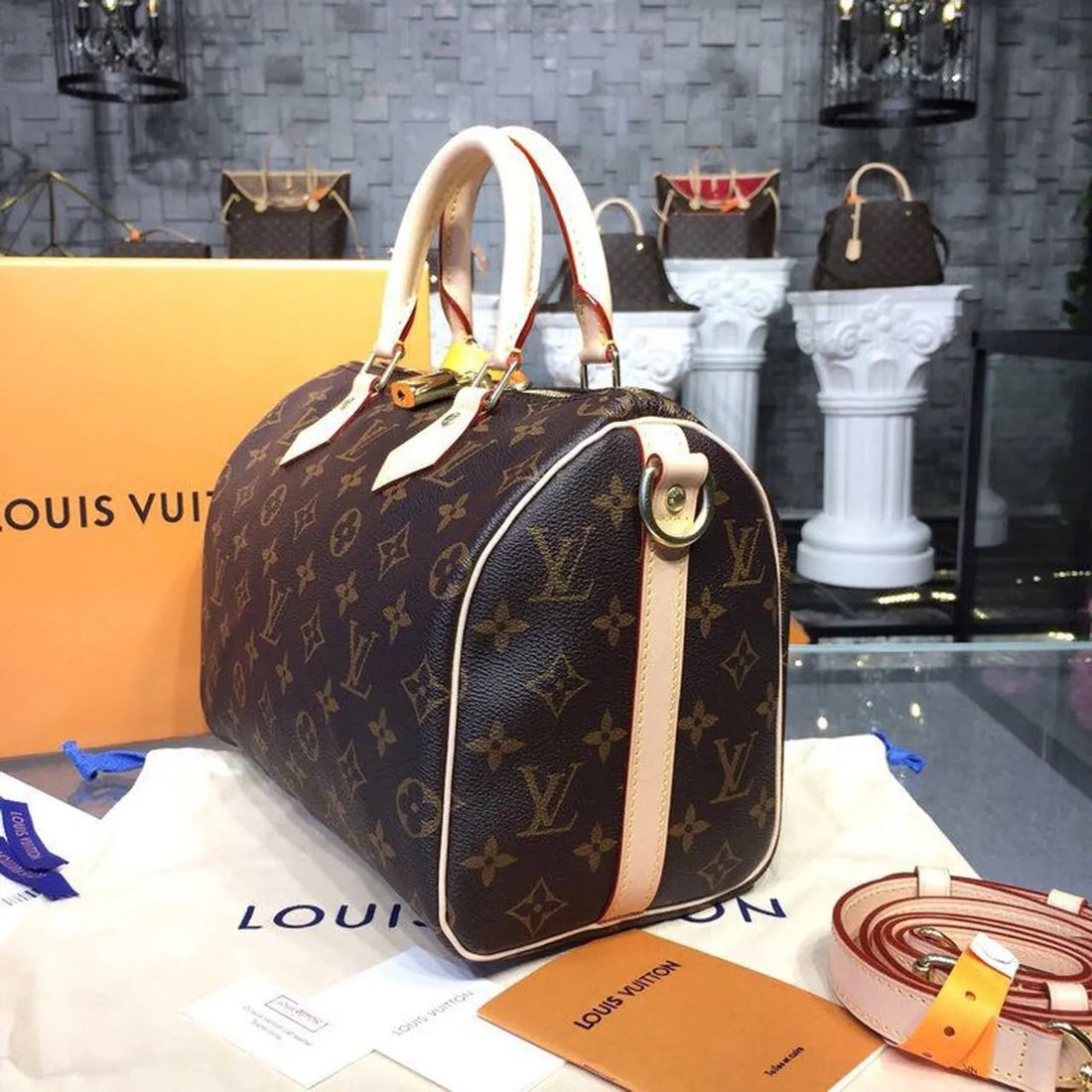 Handmade Leather Handbag Monogram Speedy 25 / 35 Bandouliere