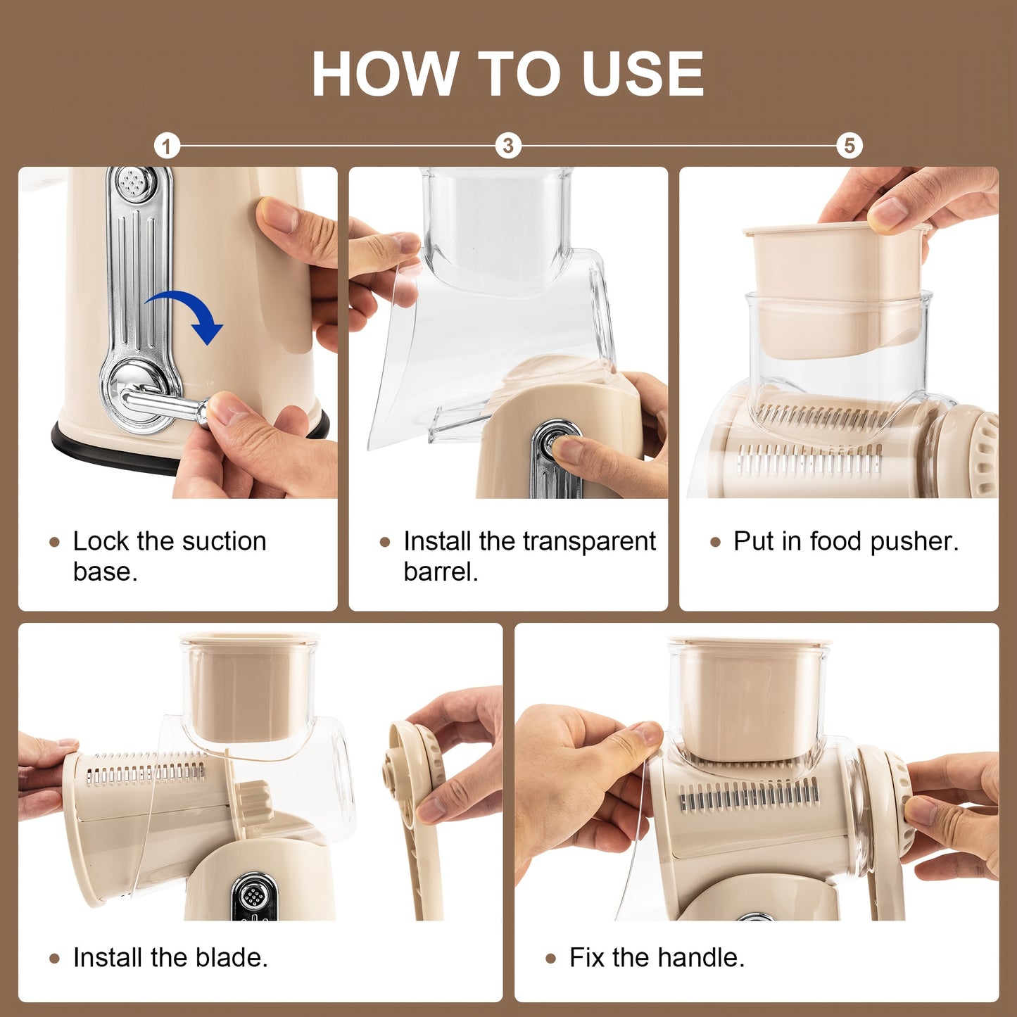 Hand-held Rotary Cheese Grinder|Vegetable Chopper, Non-Electric Tool