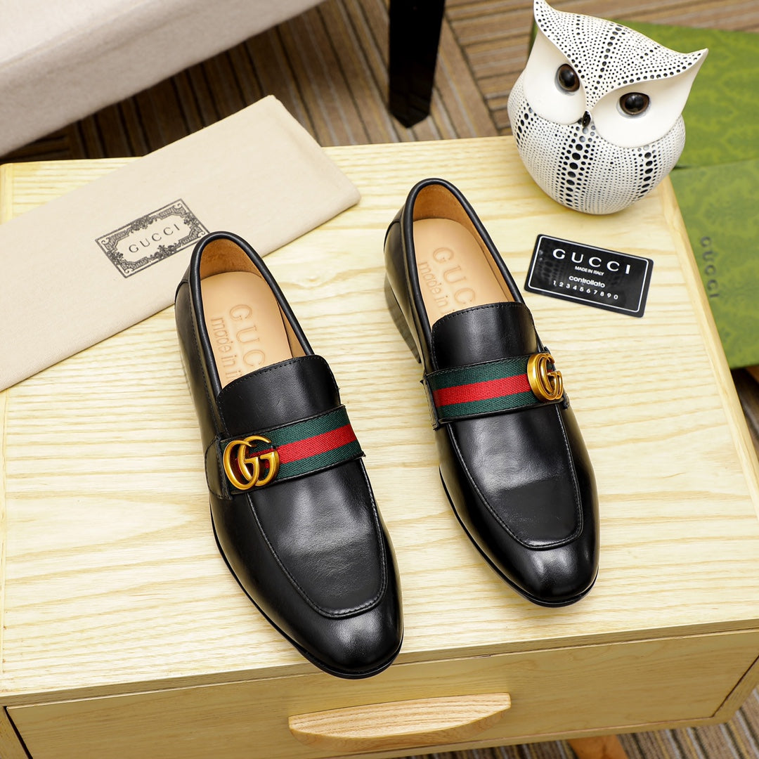 Gentleman Men's Shoes Leather Popular Classic Presbyterian Pattern Loafers G05