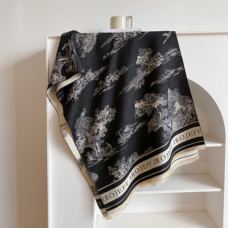New thick jacquard scarf 1025082218