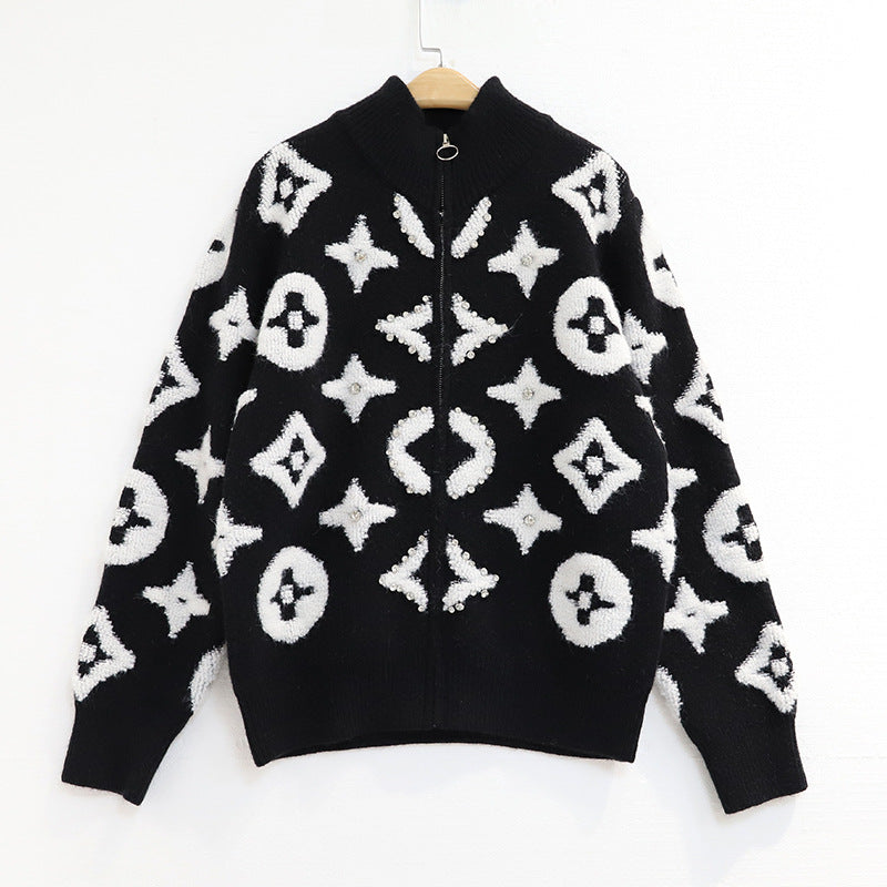 Fashion Embroidered Knit Jacket 1025090208