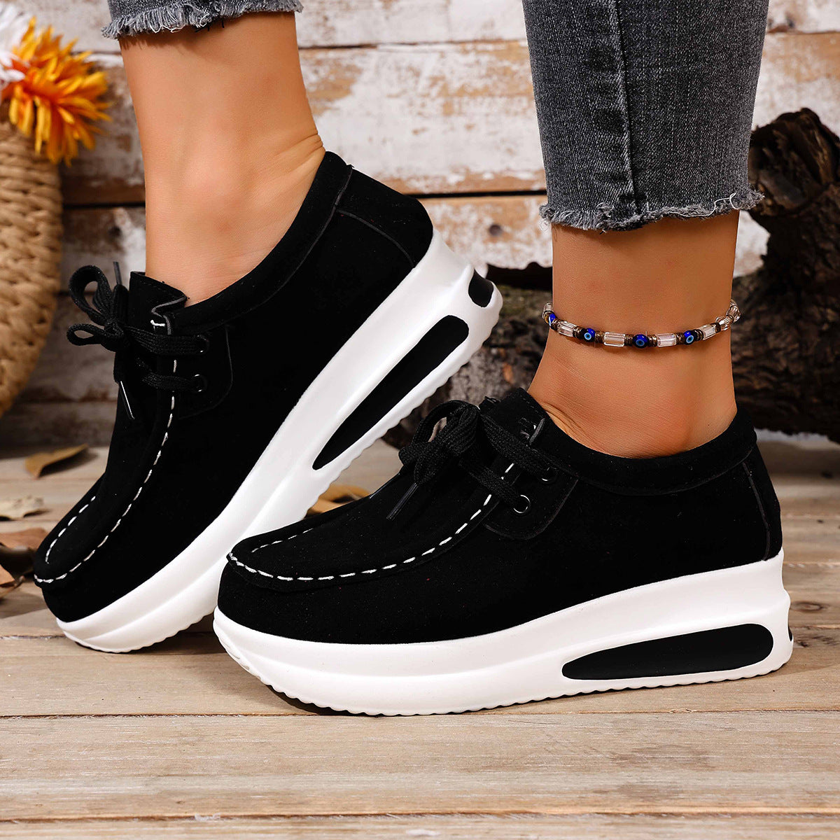 Casual Chunky-Heeled Flats 1025082910