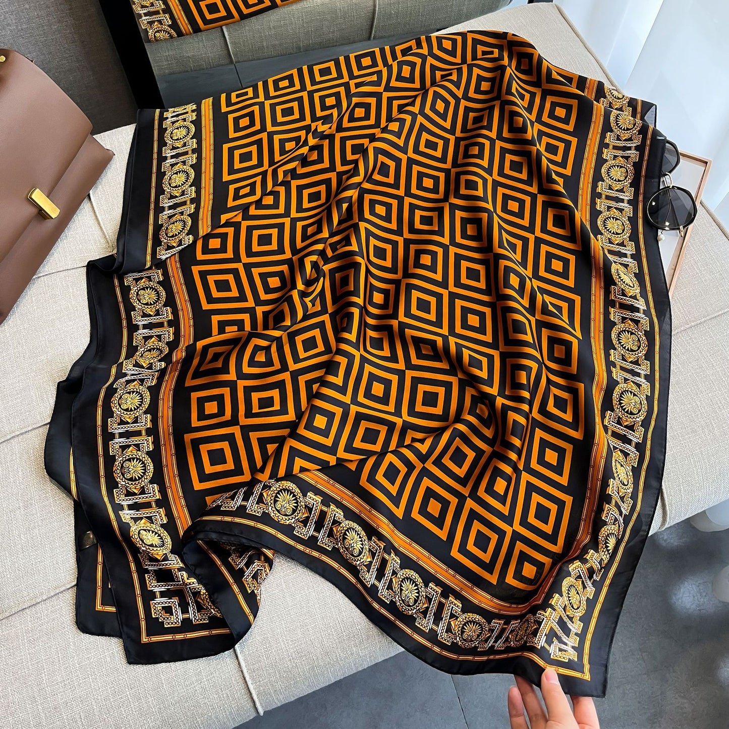 Fashion and versatile long silk scarf 1025082216