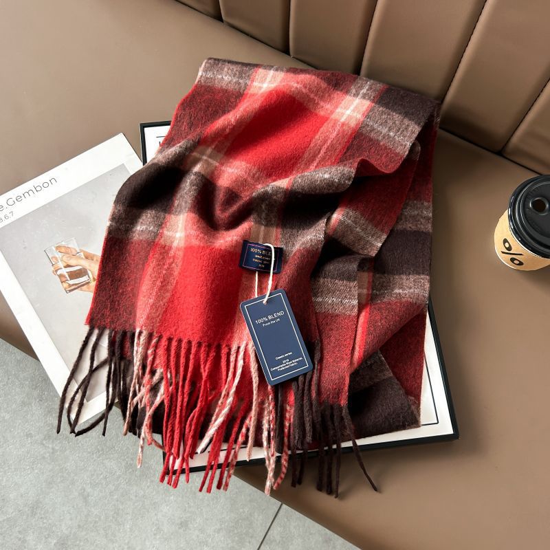 Classic checkered print high-end scarf 1025082215