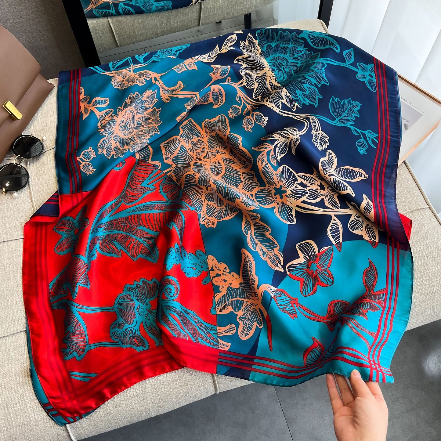 Fashion and versatile long silk scarf 1025082216