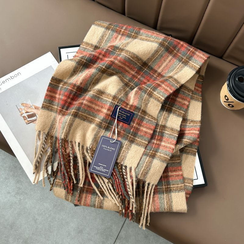 Classic checkered print high-end scarf 1025082215
