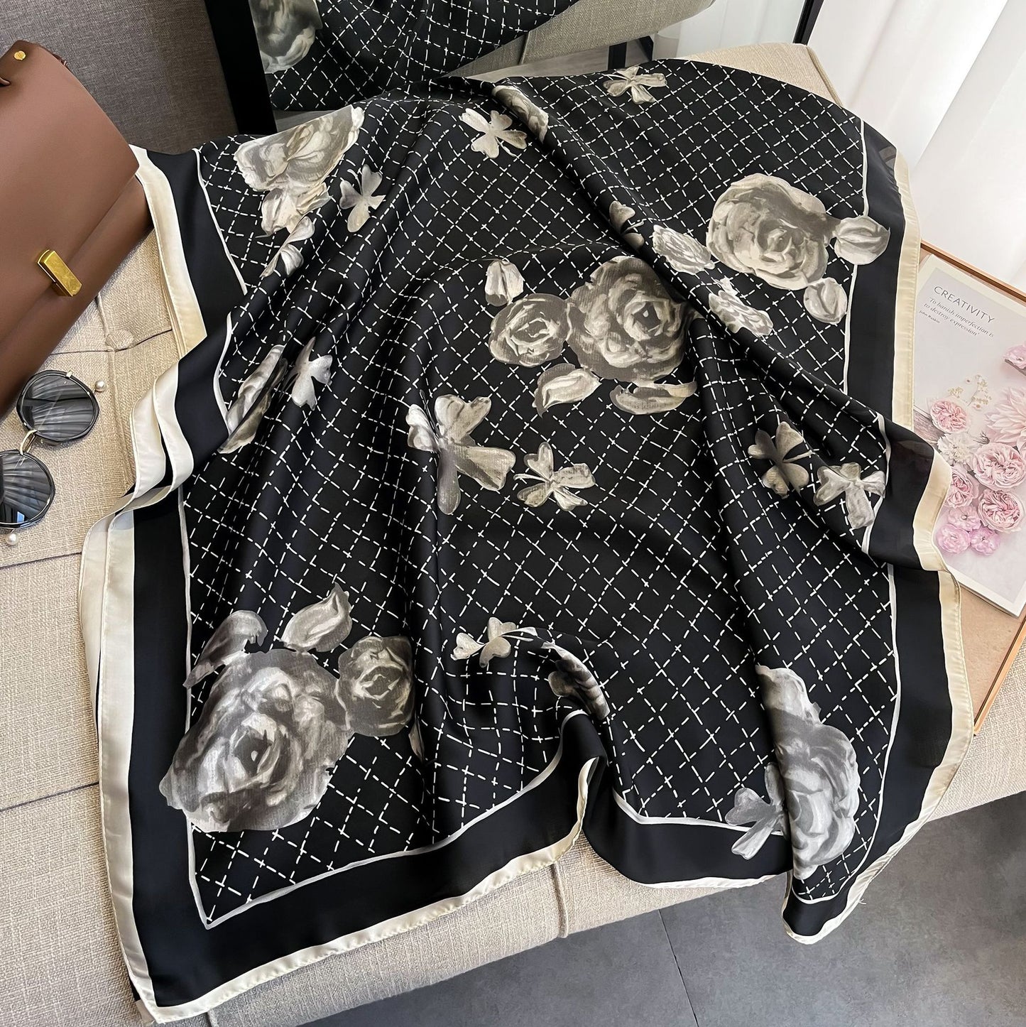 Fashion and versatile long silk scarf 1025082216