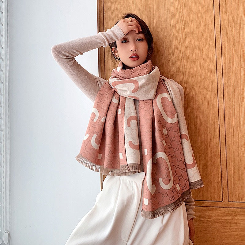 New cashmere blended double-sided warm scarf 1025082518
