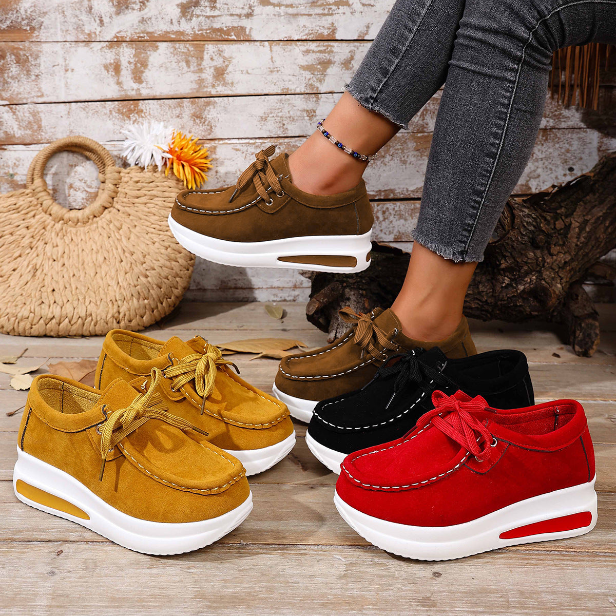 Casual Chunky-Heeled Flats 1025082910