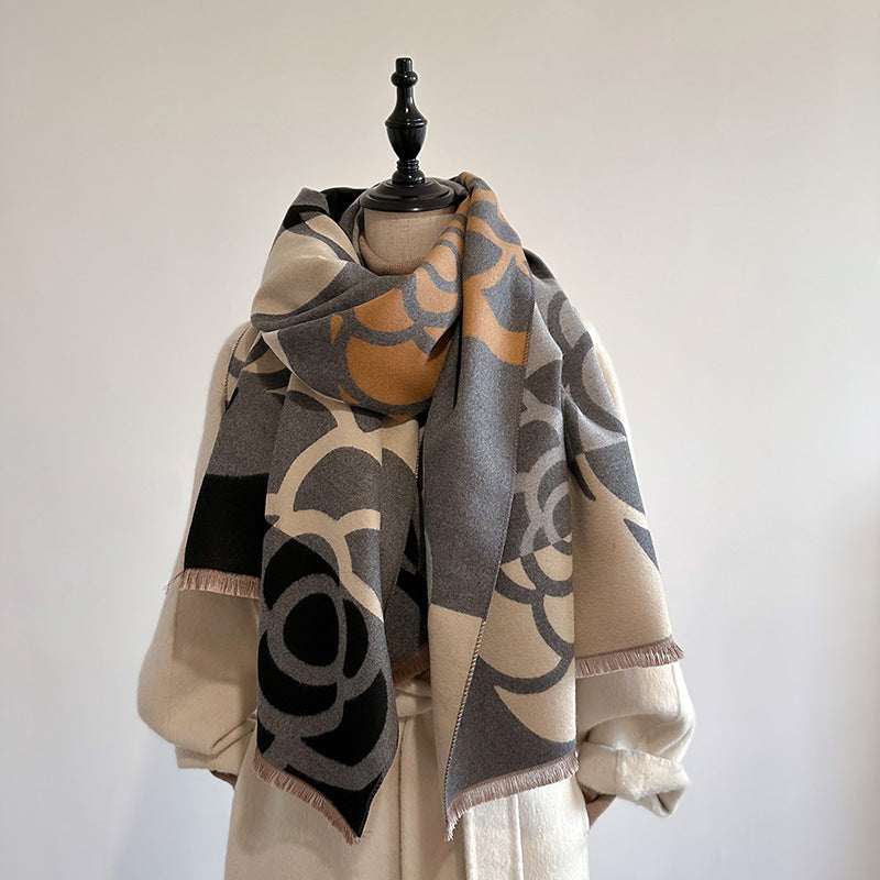 Thickened versatile long scarf double-sided shawl 1025082213