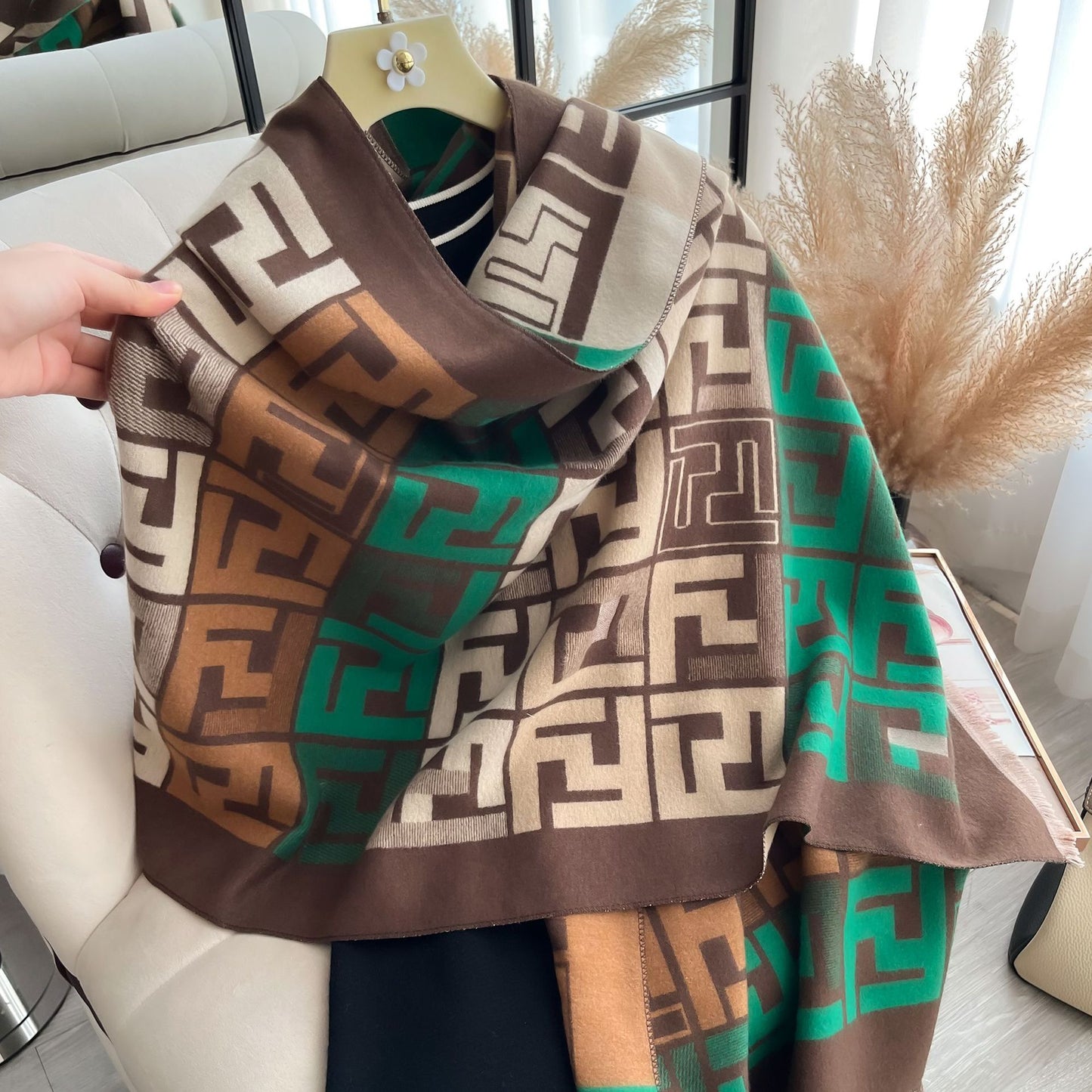 Thickened versatile long scarf double-sided shawl 1025082212