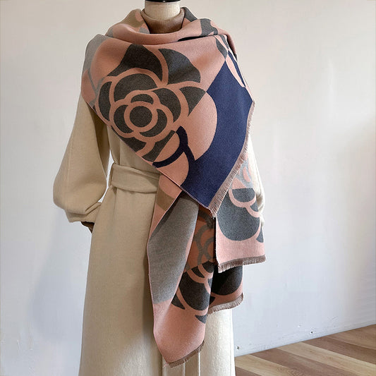 Thickened versatile long scarf double-sided shawl 1025082213