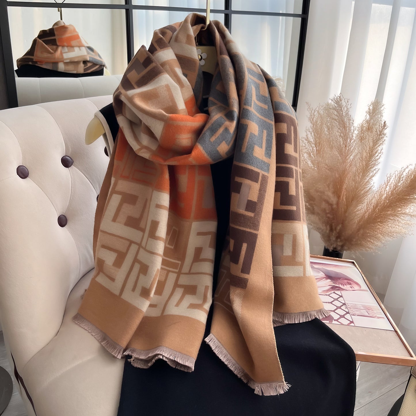 Thickened versatile long scarf double-sided shawl 1025082212