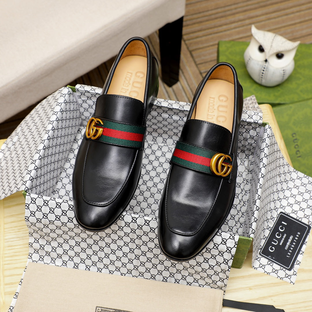 Gentleman Men's Shoes Leather Popular Classic Presbyterian Pattern Loafers G05