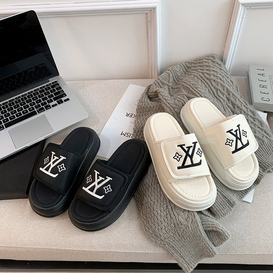 Thick-soled Velcro slippers 2025080110