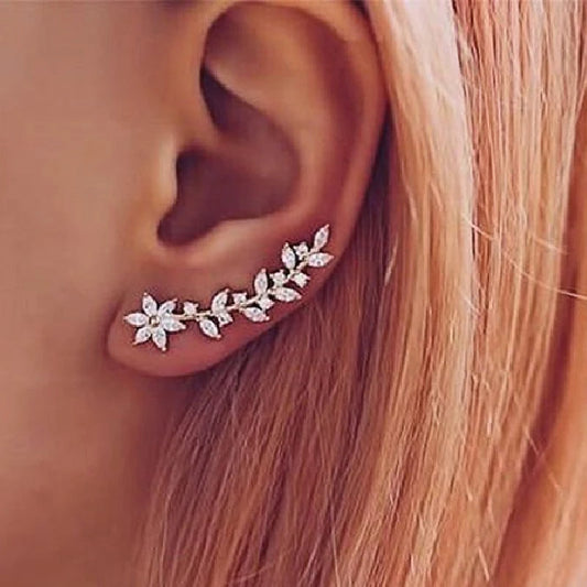 Flower earrings, climbing style earrings, exquisite women's earrings