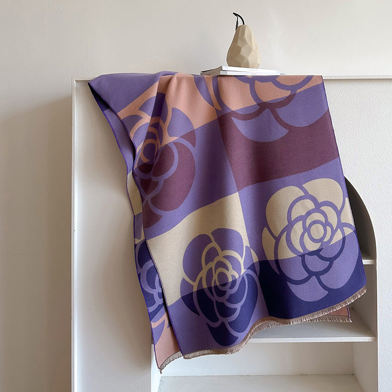 Thickened versatile long scarf double-sided shawl 1025082213