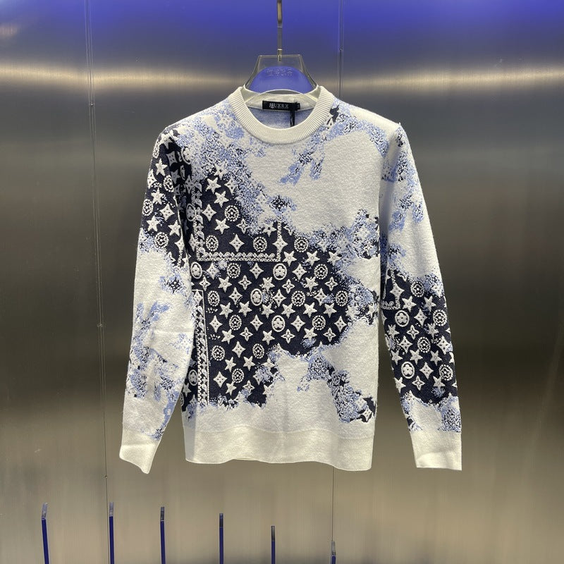 Casual Crew Neck Knit Sweater for Men 1025082905