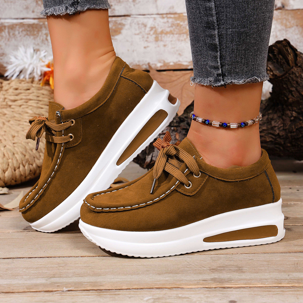 Casual Chunky-Heeled Flats 1025082910