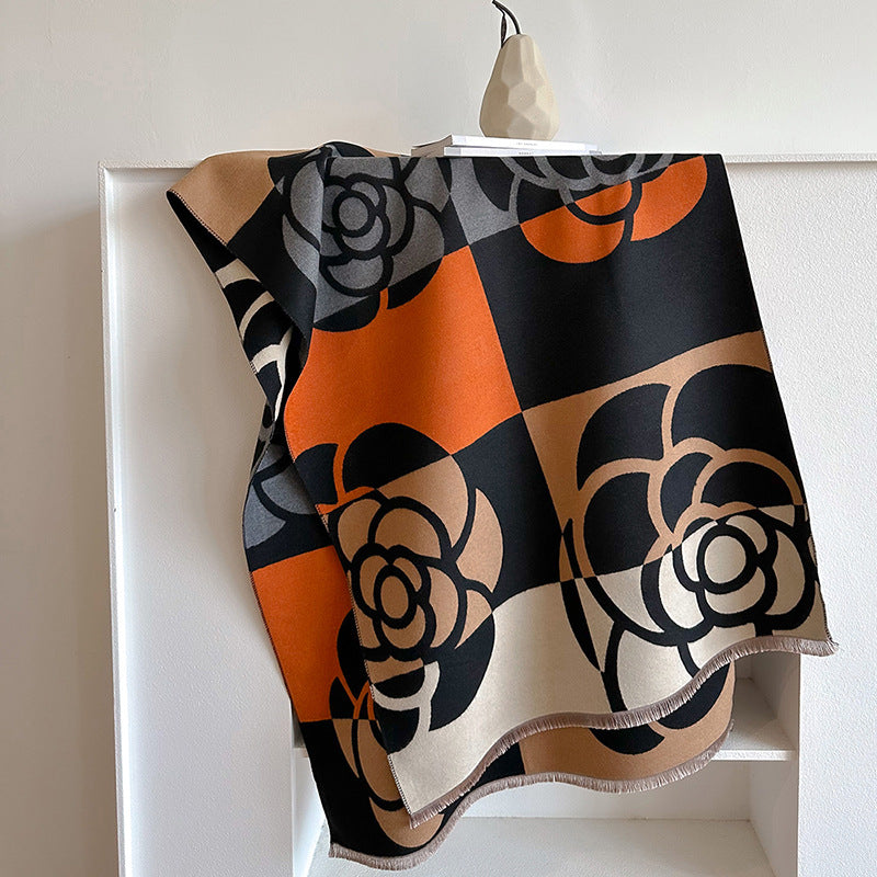 Thickened versatile long scarf double-sided shawl 1025082213